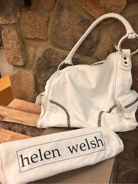 Helen Welsh White Leather Shoulder Hobo Bag Beauty!